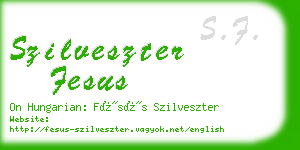 szilveszter fesus business card